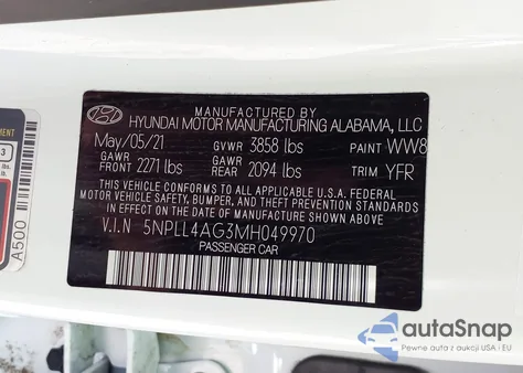 2021 Hyundai Elantra Se из США, поврежденный, VIN 5NPLL4AG3MH049970